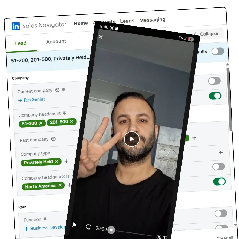 LinkedIn® Sales Navigator and outreach workflow mockup